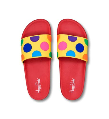 Happy Socks Pool Slider Big Dot, farbenfrohe und fröhliche, Pool-Slider für Männer und Frauen, Gelb (40/41) im Sale